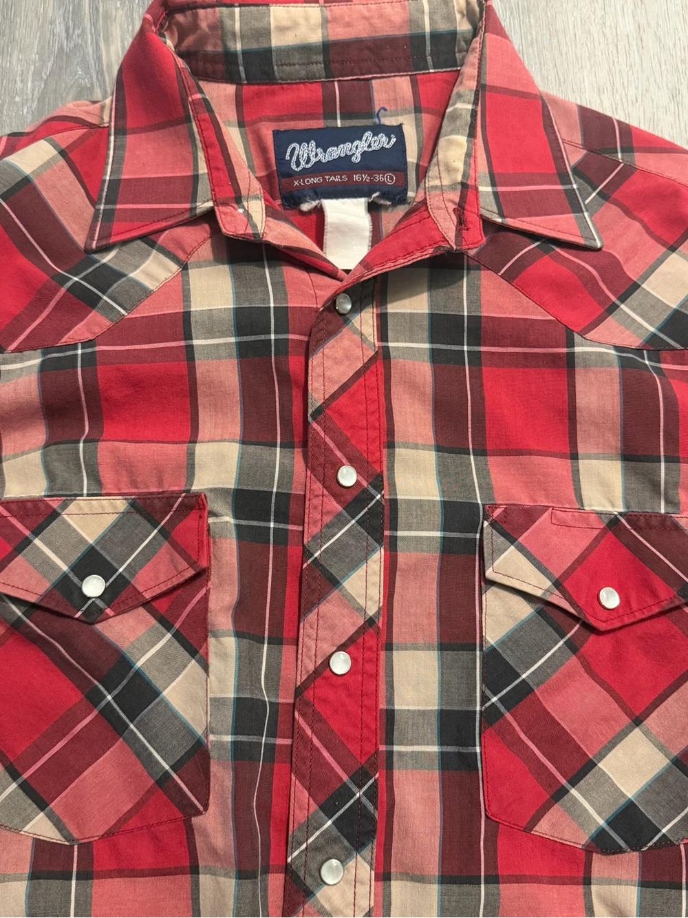 Wrangler Cowboy Cut X-Long Tails Shirt Men's 16.5-36 L